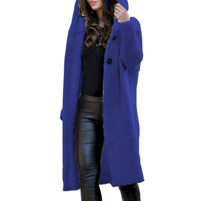 Dames Lange Cardigan met Capuchon – Trendy & Comfortabel