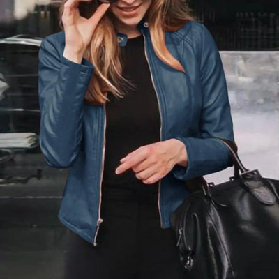 Dames Imitatie Leren Jas – Modern & Stijlvol