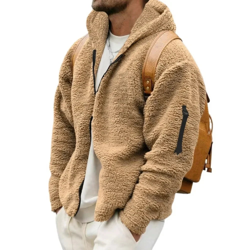 Patrick Sportieve Fleece Jas met Capuchon