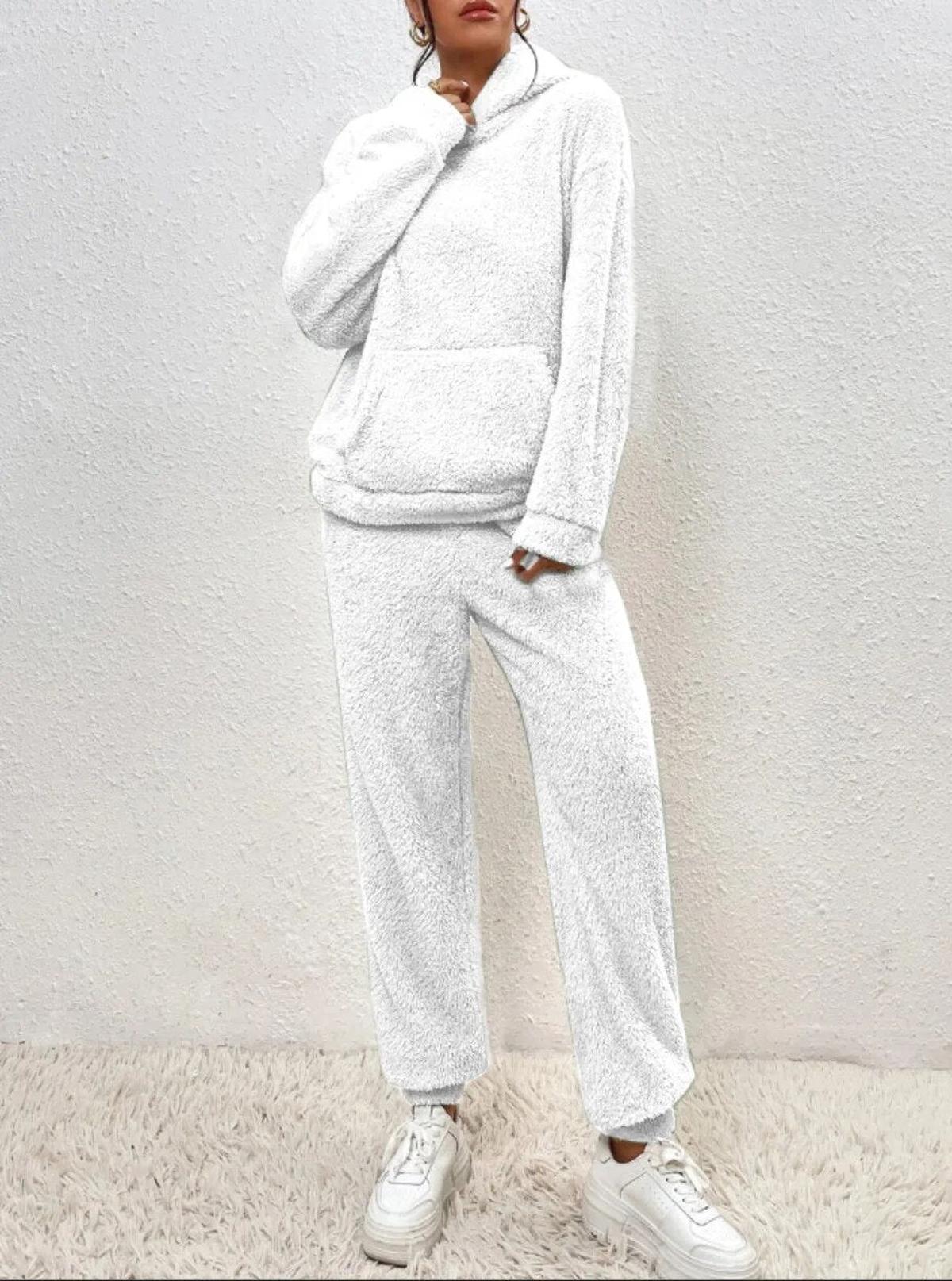 Dames Fleece Set – Warme Hoodie & Broek voor de Winter