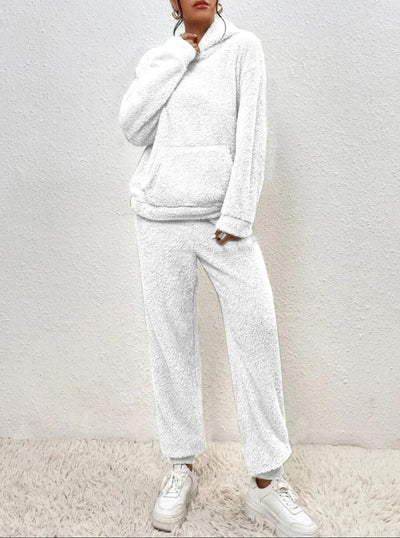 Dames Fleece Set – Warme Hoodie & Broek voor de Winter