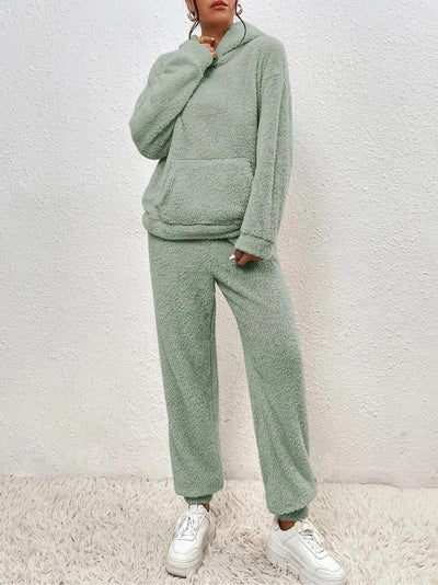 Dames Fleece Set – Warme Hoodie & Broek voor de Winter