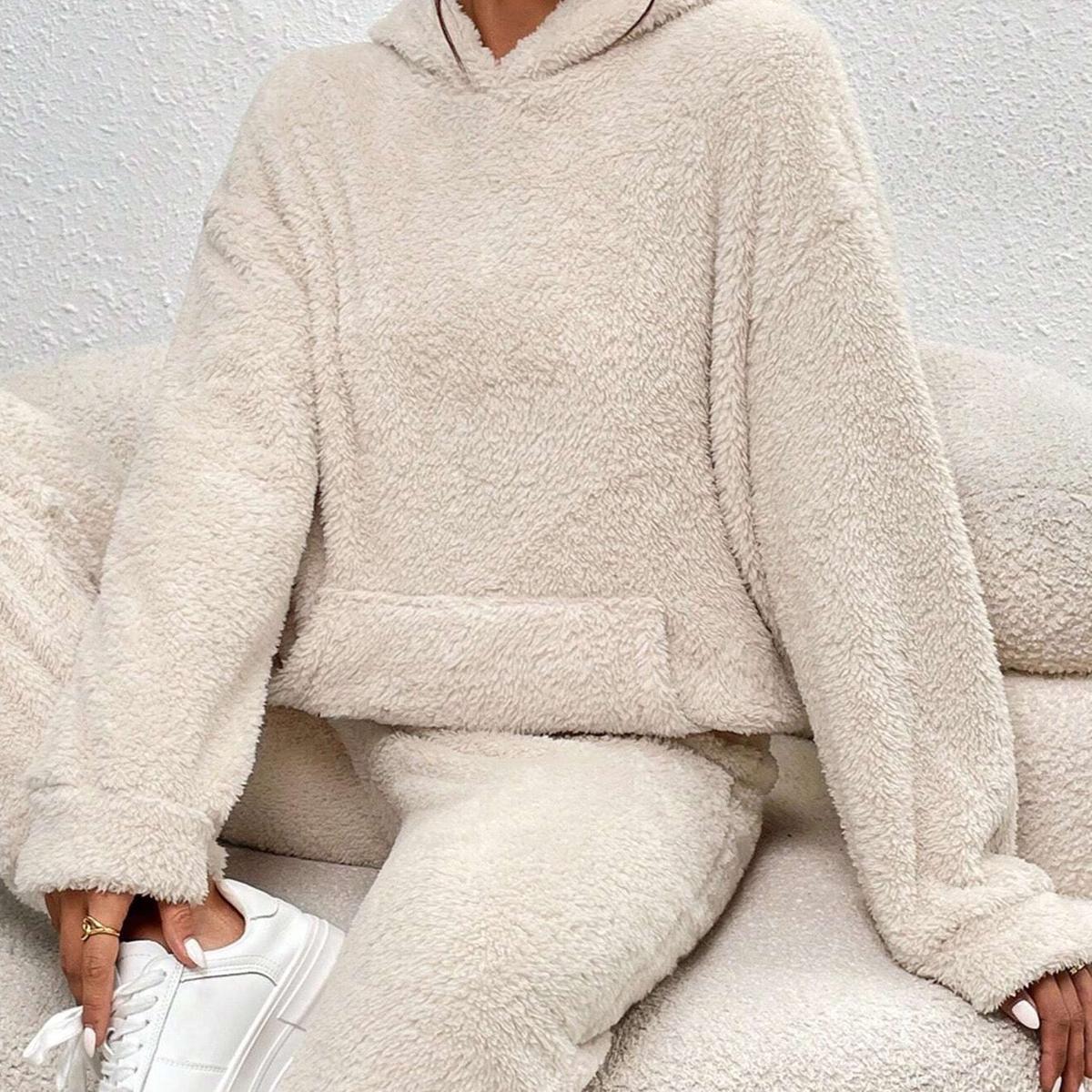 Dames Fleece Set – Warme Hoodie & Broek voor de Winter
