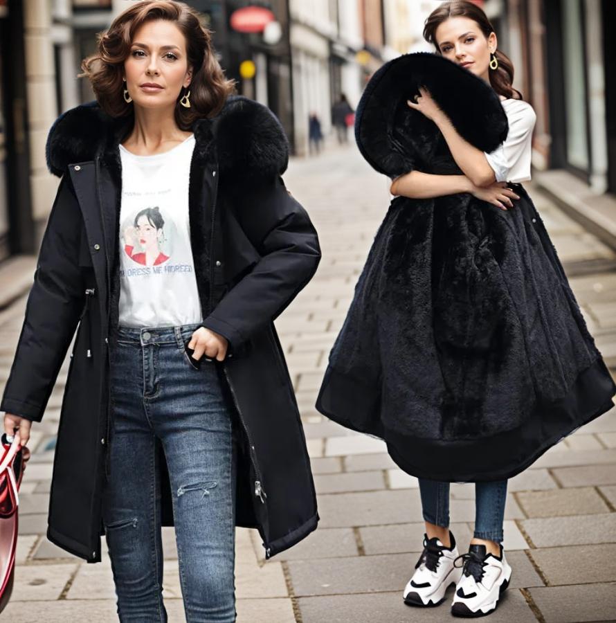 Dames Winter Parka – Waterdicht met Voering en Luxe Capuchon