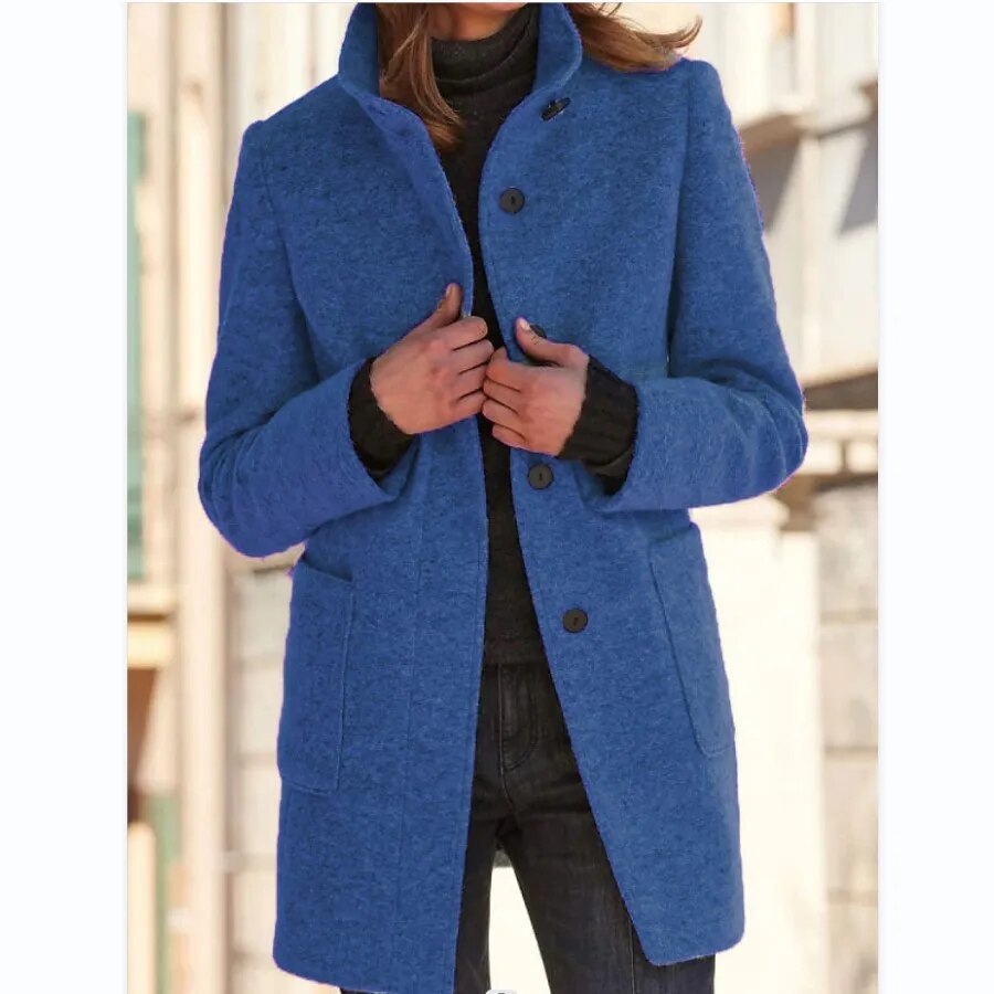 Dames Elegante Wolmantel – Tijdloos & Warm voor de Winter
