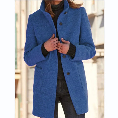Dames Elegante Wolmantel – Tijdloos & Warm voor de Winter