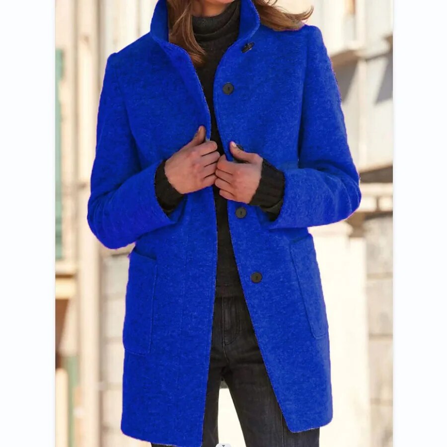 Dames Elegante Wolmantel – Tijdloos & Warm voor de Winter