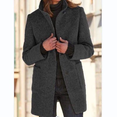 Dames Elegante Wolmantel – Tijdloos & Warm voor de Winter