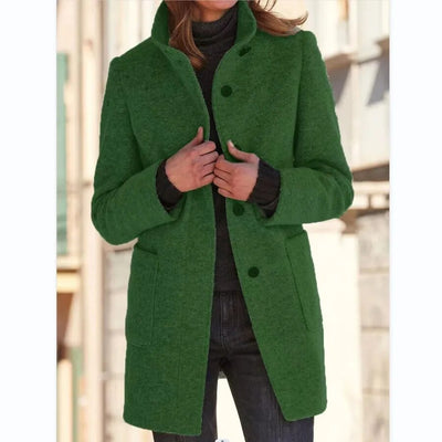 Dames Elegante Wolmantel – Tijdloos & Warm voor de Winter