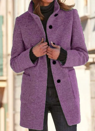Dames Elegante Wolmantel – Tijdloos & Warm voor de Winter