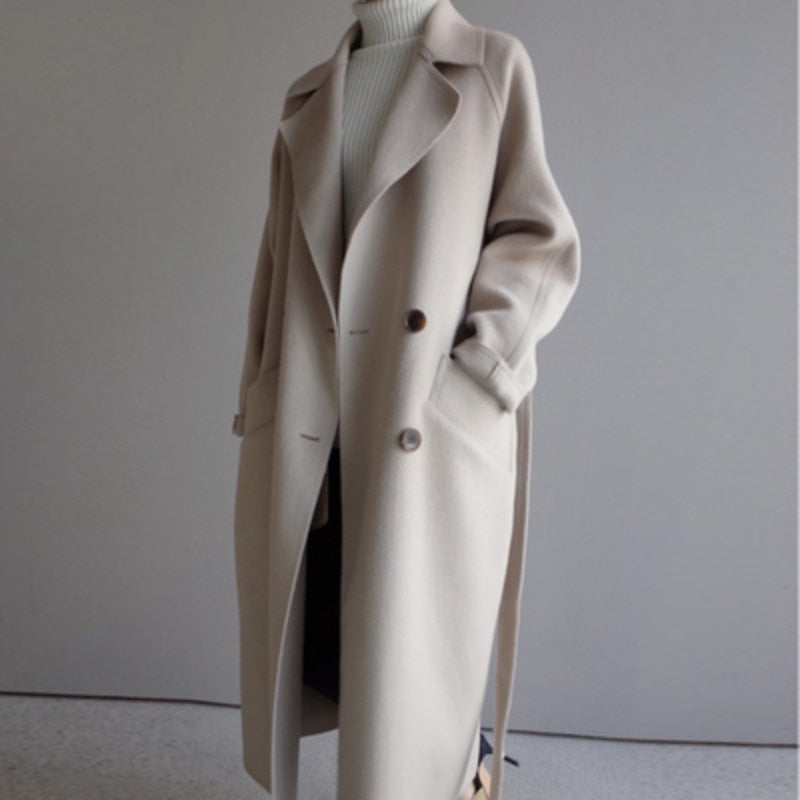 Dames Lange Mantel – Elegante Winterjas in Tijdloos Design