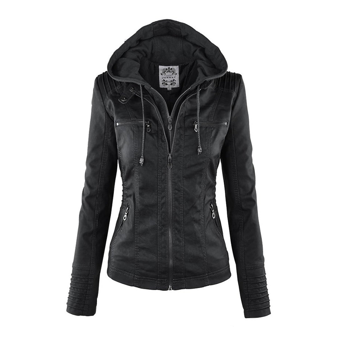 Dames Lederjack met Capuchon – Stijlvol & Tijdloos