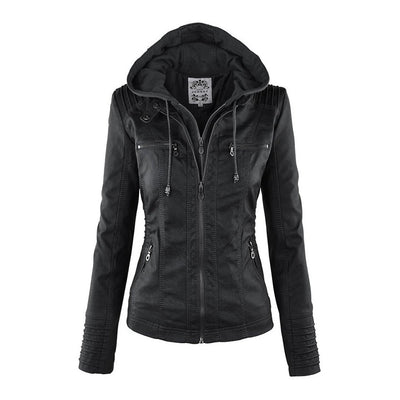 Dames Lederjack met Capuchon – Stijlvol & Tijdloos