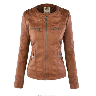 Dames Lederjack met Capuchon – Stijlvol & Tijdloos