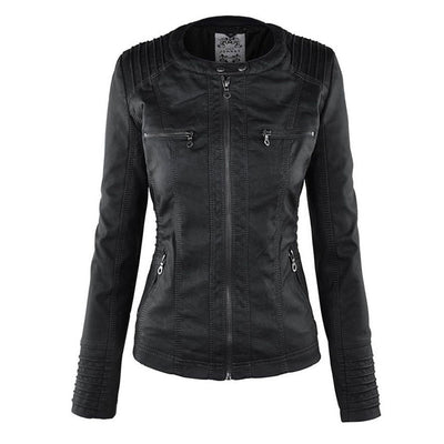 Dames Lederjack met Capuchon – Stijlvol & Tijdloos