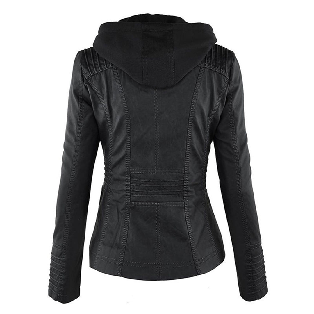 Dames Lederjack met Capuchon – Stijlvol & Tijdloos