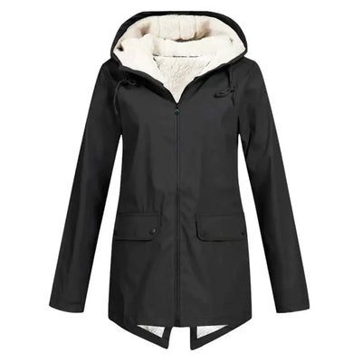 Dames Waterdichte Trenchcoat met Capuchon & Fleece Voering