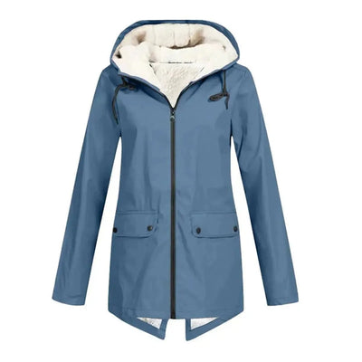 Dames Waterdichte Trenchcoat met Capuchon & Fleece Voering
