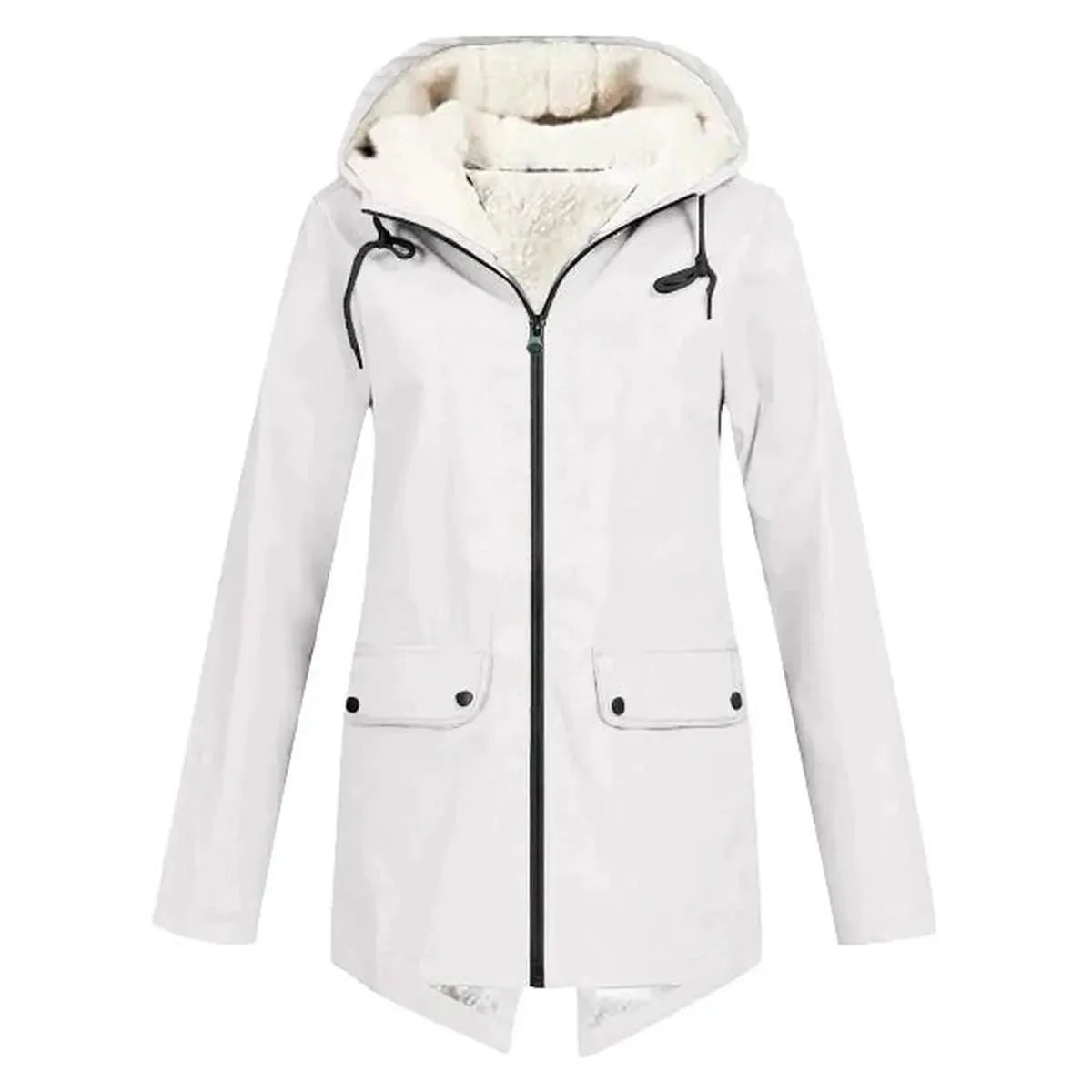 Dames Waterdichte Trenchcoat met Capuchon & Fleece Voering