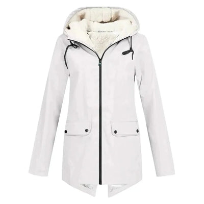 Dames Waterdichte Trenchcoat met Capuchon & Fleece Voering