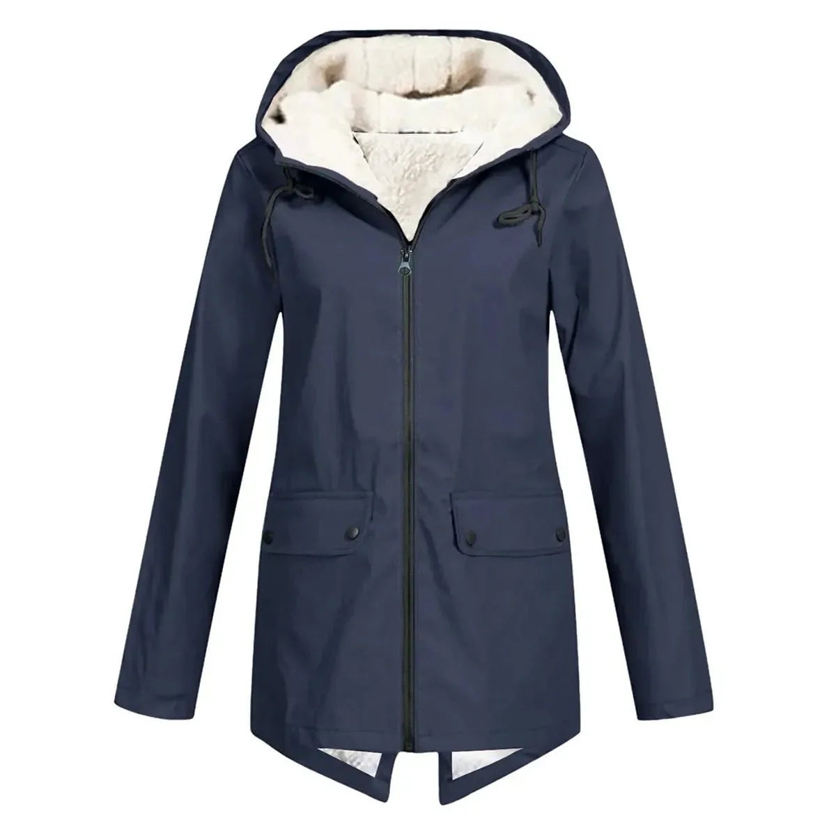 Dames Waterdichte Trenchcoat met Capuchon & Fleece Voering