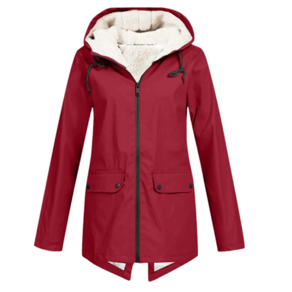 Dames Waterdichte Trenchcoat met Capuchon & Fleece Voering