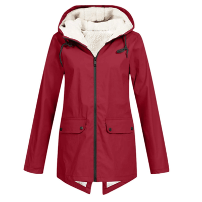 Dames Waterdichte Trenchcoat met Capuchon & Fleece Voering