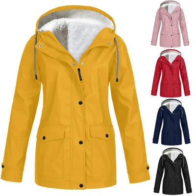 Dames Outdoor Jas met Capuchon – Waterdicht, Winddicht & Fleece Gevoerd