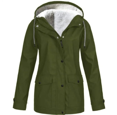 Dames Outdoor Jas met Capuchon – Waterdicht, Winddicht & Fleece Gevoerd