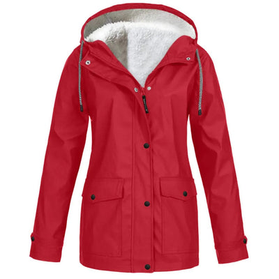 Dames Outdoor Jas met Capuchon – Waterdicht, Winddicht & Fleece Gevoerd