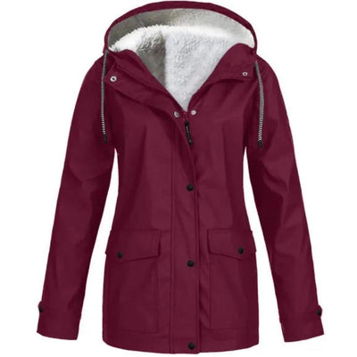 Dames Outdoor Jas met Capuchon – Waterdicht, Winddicht & Fleece Gevoerd