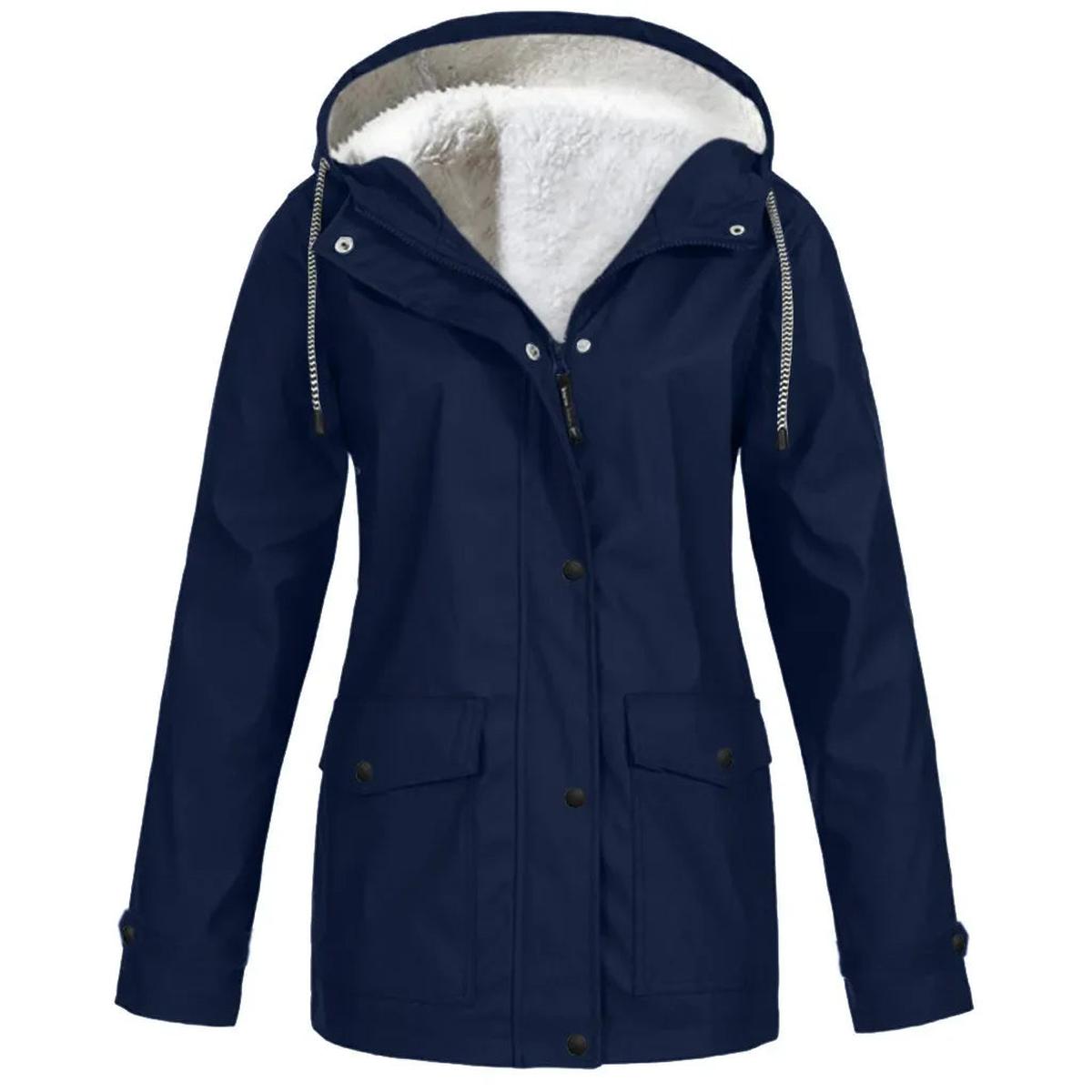 Dames Outdoor Jas met Capuchon – Waterdicht, Winddicht & Fleece Gevoerd