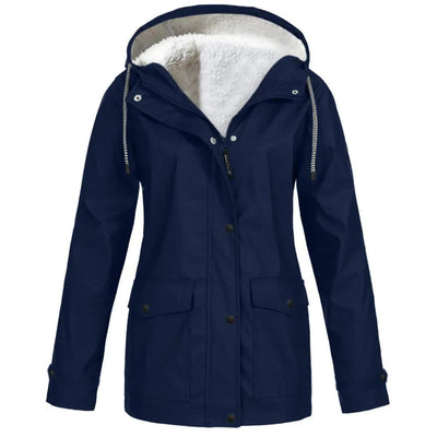 Dames Outdoor Jas met Capuchon – Waterdicht, Winddicht & Fleece Gevoerd