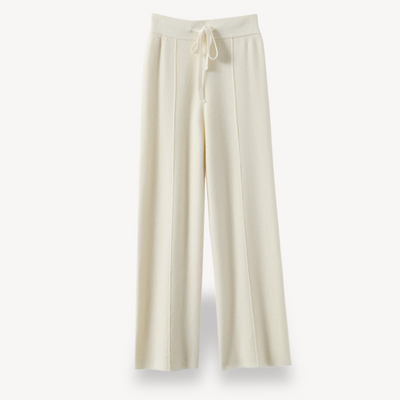 Cashmere Dames Broek – Wijde Pantalon met Trekkoord