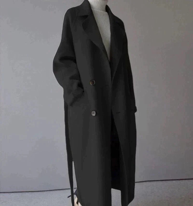 Lange Dames Trenchcoat van Wolmix – Chic & Warm