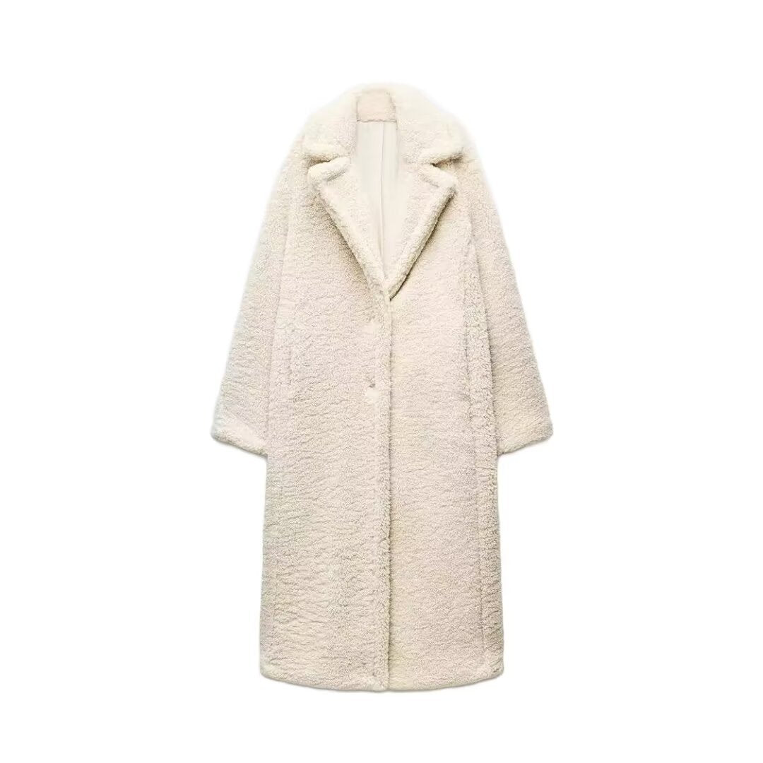 Aurora Lange Teddy Jas Dames – Warm & Elegant