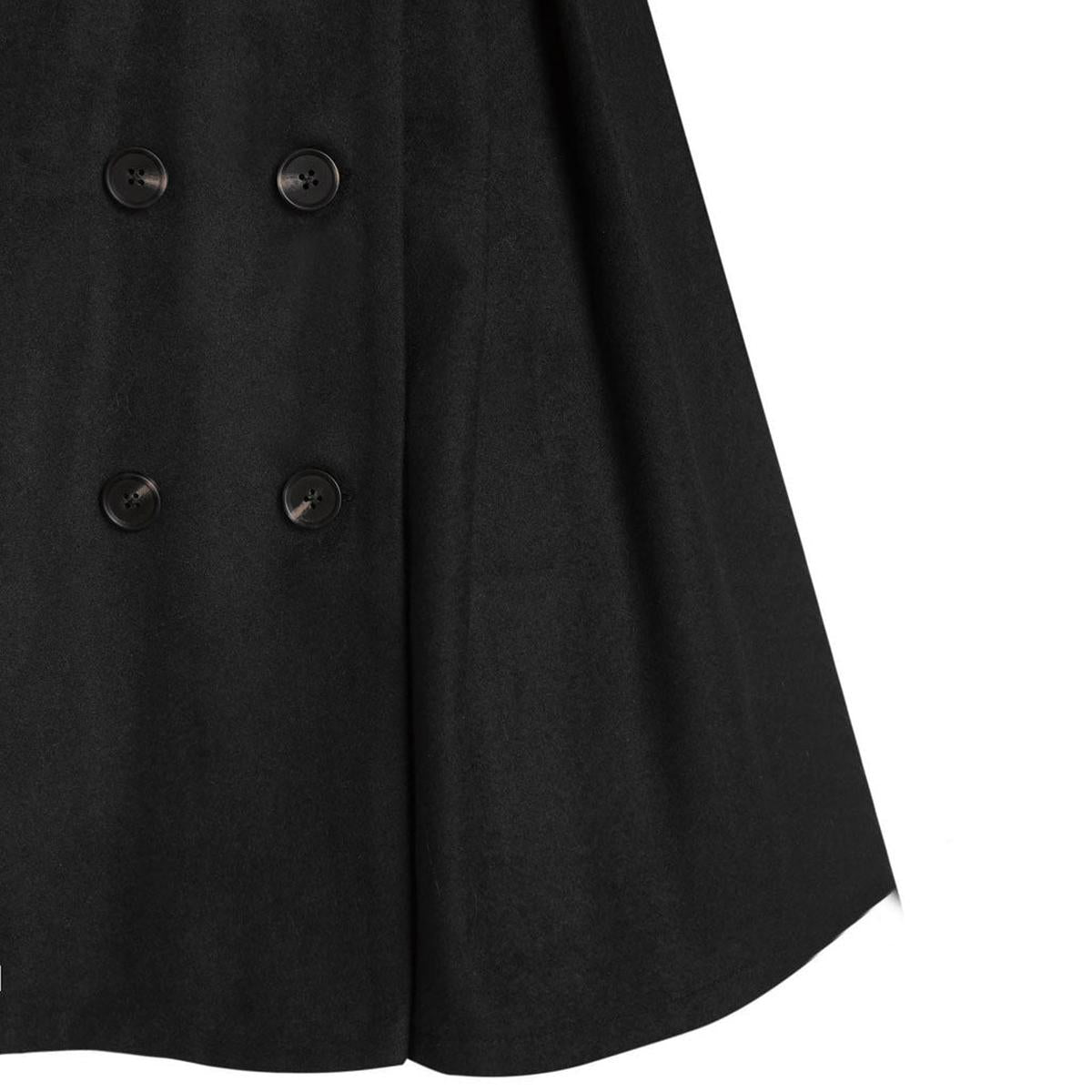 Dames Wintermantel met Bontkraag – Dubbelrijige Elegantie