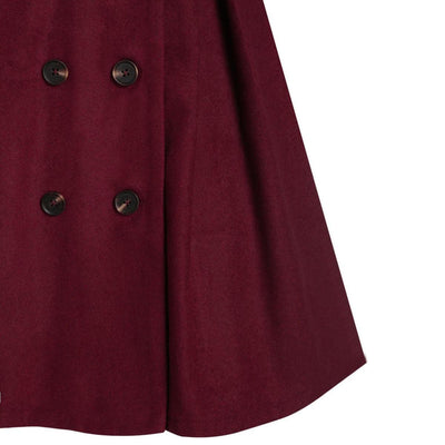 Dames Wintermantel met Bontkraag – Dubbelrijige Elegantie