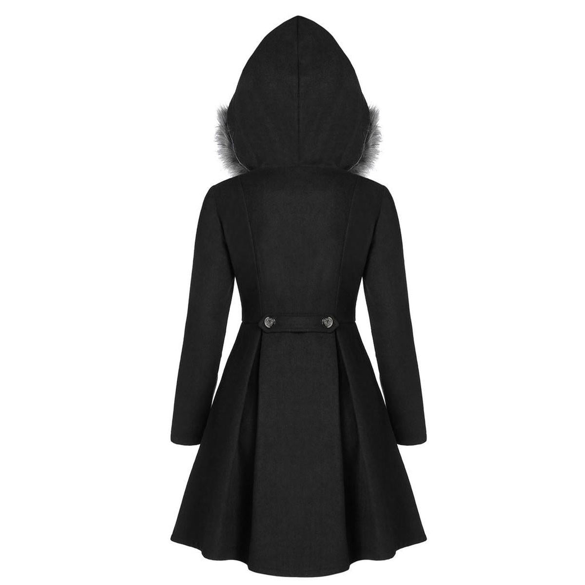 Dames Wintermantel met Bontkraag – Dubbelrijige Elegantie