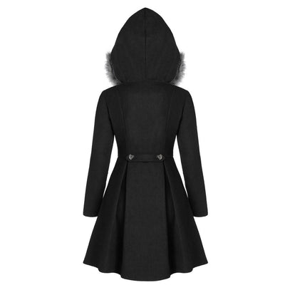 Dames Wintermantel met Bontkraag – Dubbelrijige Elegantie