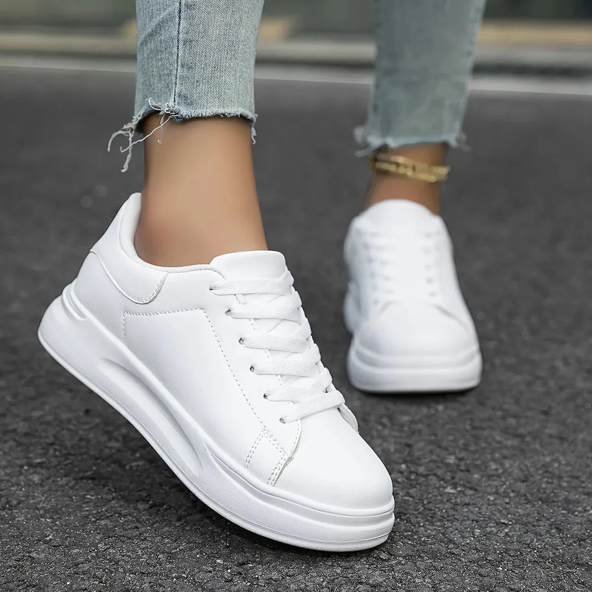 Dames Orthopedische Leren Sneakers – Lichtgewicht & Comfortabel