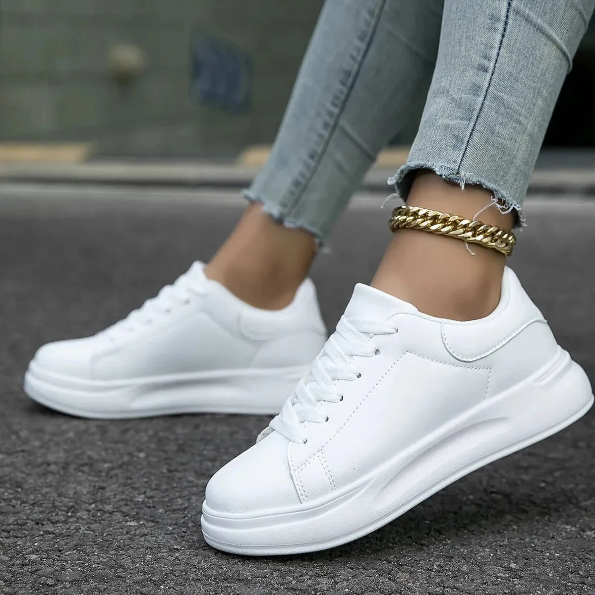 Dames Orthopedische Leren Sneakers – Lichtgewicht & Comfortabel