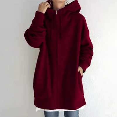 Dames Zip-Up Hoodie – Elegant & Comfortabel Design
