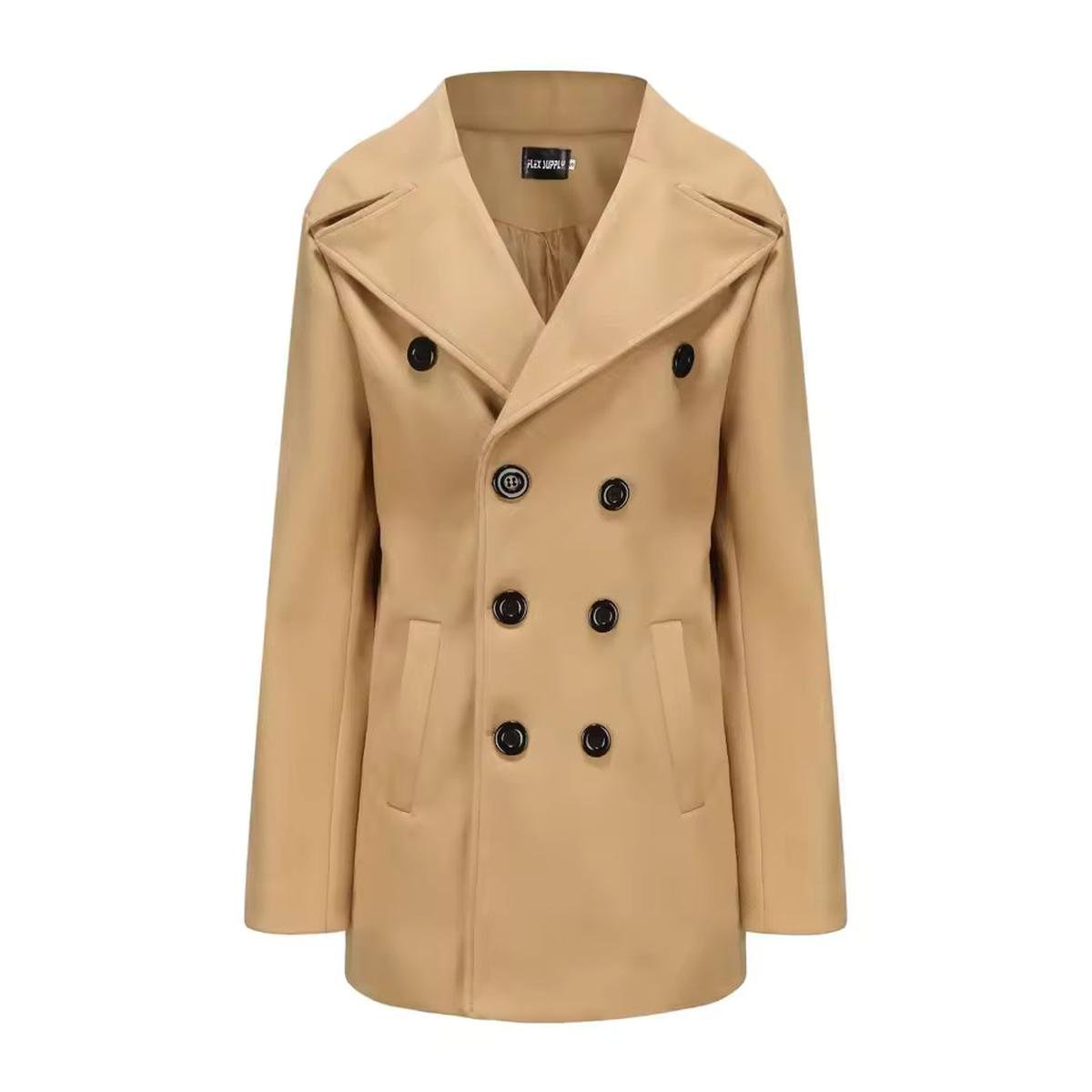 Heren Wolblend Double-Breasted Peacoat – Tijdloos & Elegant