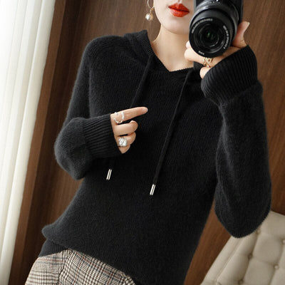Dames Gebreide Hoodie met Lange Mouwen – Satino Elegant Casual