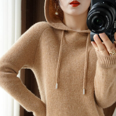 Dames Gebreide Hoodie met Lange Mouwen – Satino Elegant Casual
