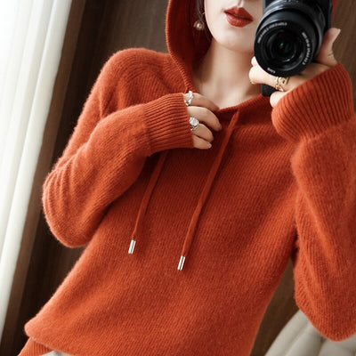 Dames Gebreide Hoodie met Lange Mouwen – Satino Elegant Casual