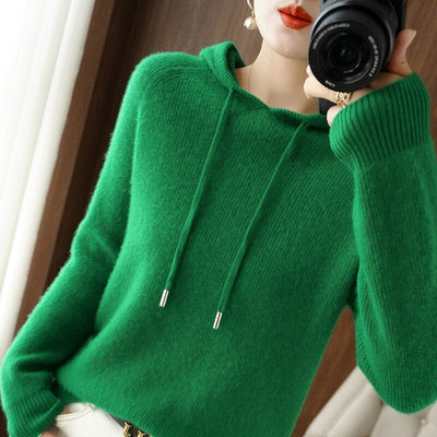 Dames Gebreide Hoodie met Lange Mouwen – Satino Elegant Casual