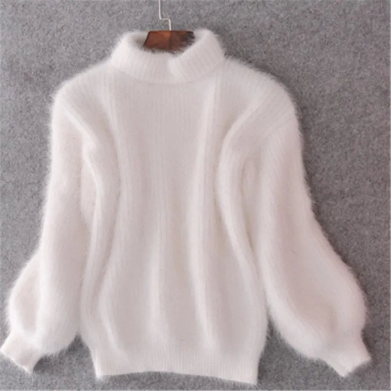 Dames Gebreide Trui – Losvallend & Vintage Angora Look