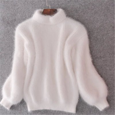 Dames Gebreide Trui – Losvallend & Vintage Angora Look